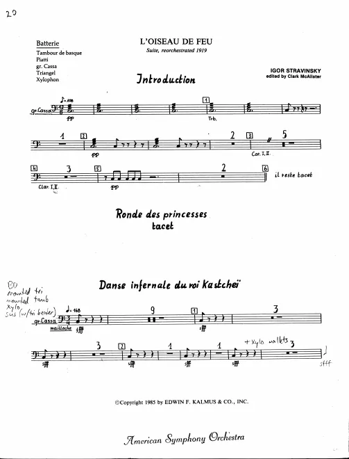 Tambourine/Cymbals/Bass Drum/Triangle/Xylophone