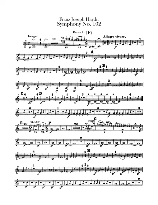 Horn 1, 2 (B, F, Transposed in F)