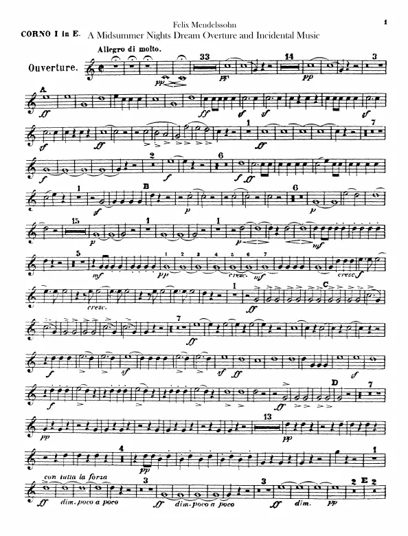 Horn 1, 2 (E/D/A/G)