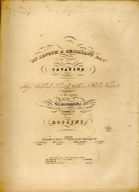 Cavatina: 'Bel raggio lusinghiero'