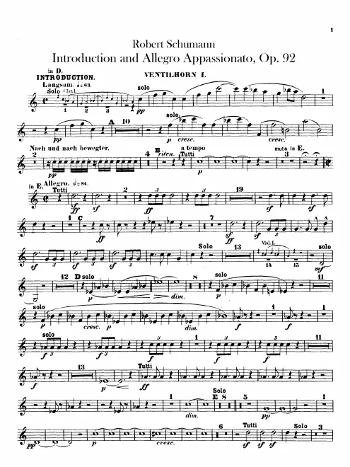 Horn 1, 2 (in D, E, F)