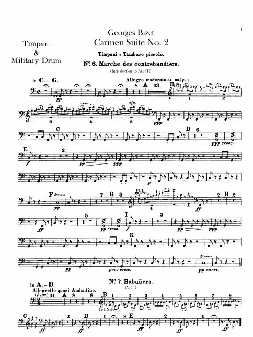 Timpani/Military Drum, Tambourine/Triangle/Bass Drum and Cymbals