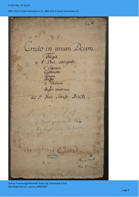 13. Credo in unum Deum (early version)