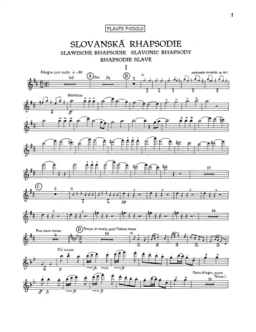 Piccolo, Flute 1, 2
