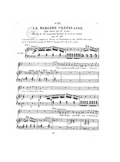 No.10, Air: "Dieu, quelle nouvelle souffrance" (Act II, No.9)
