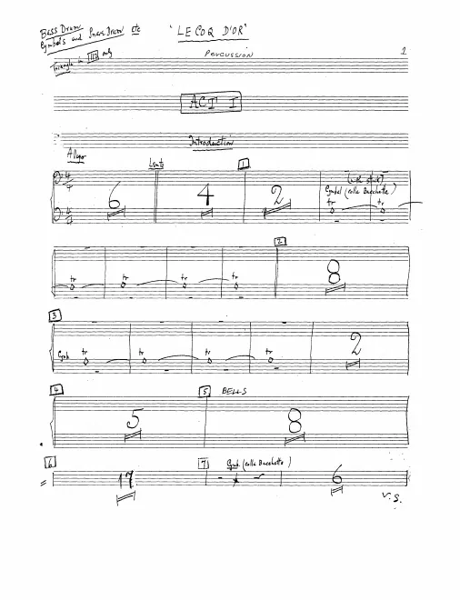 Bass Drum/Snare Drum/Cymbals/Triangle/Tambourine/Tam-Tam