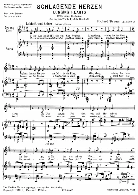 Complete Score (Low Voice, transposed to )
