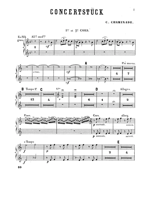 Horn 1/2 (B/D/E/F), 3/4 (A basso/D/E)