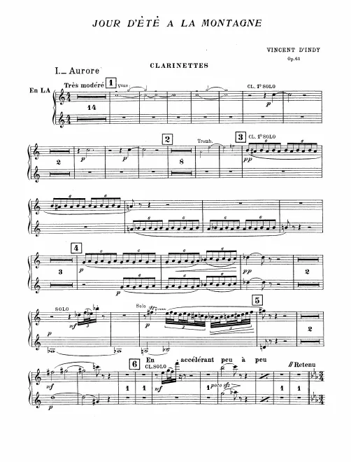Clarinet 1/2 (A), Bass Clarinet (B)