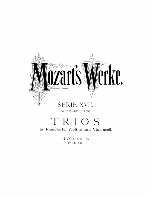 17/2. Trios für Pianoforte, Violine und Violoncell (Band II)