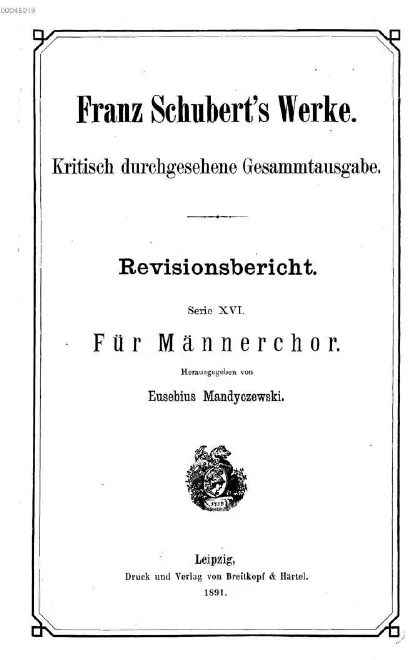 Vol.9. Für Männerchor (Serie XVI)
