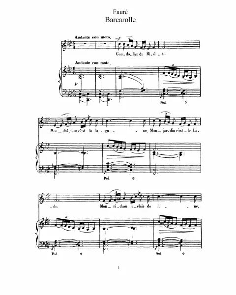 3. Barcarolle (, transposed)