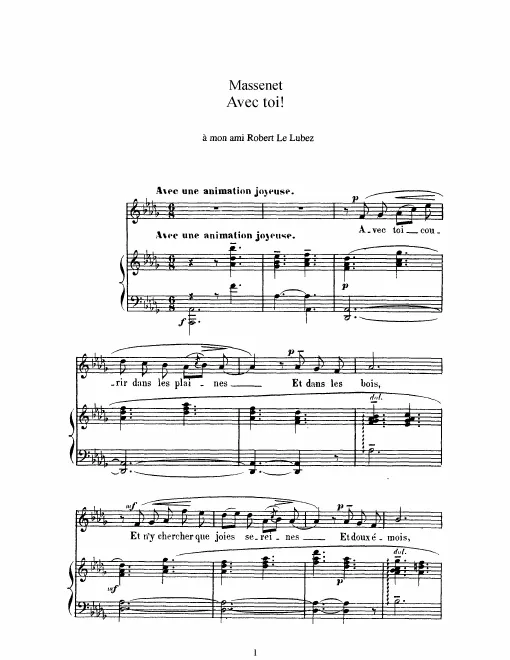 Complete Score (D Major: high voice and piano)