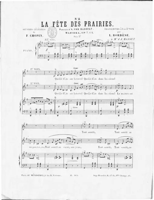 2. La fête des prairies (Mazurka, Op.7 No.1)