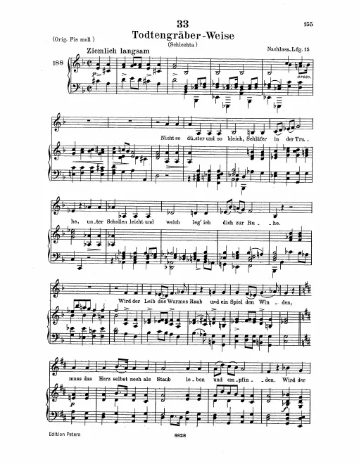 Complete Score (Low Voice, transposed to )