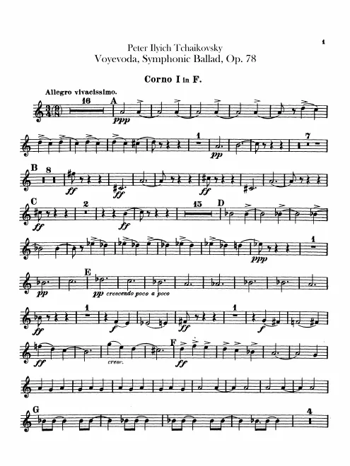 Horn 1, 2, 3, 4 (F)