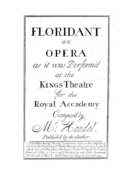 Score, without recitatives (mono)