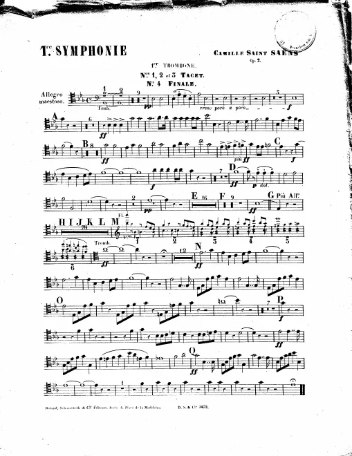 Trombone 1, 2, 3, Bass Saxhorn (B) Contrabass Saxhorn (E)