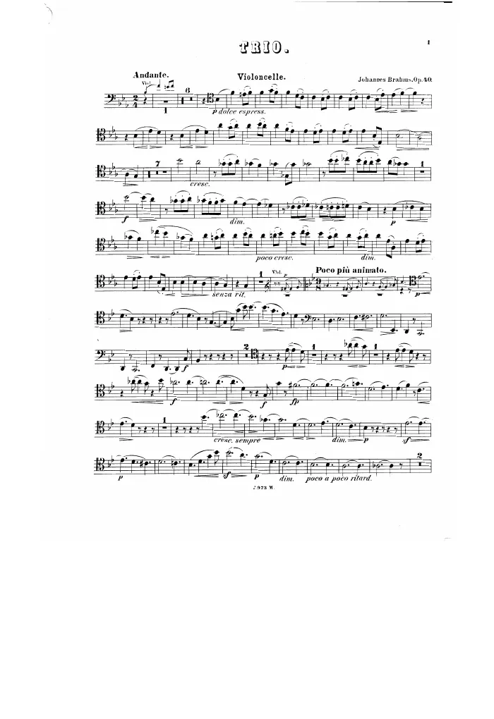 Cello (alternate for Horn)