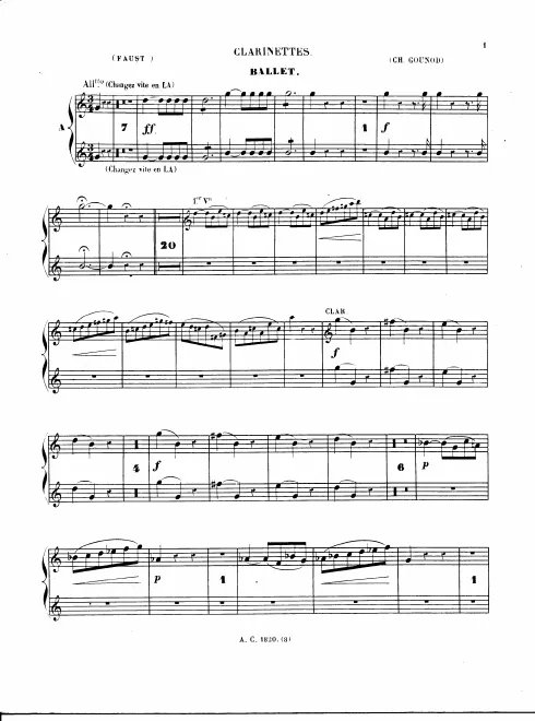 Clarinet 1/2 (B/A)/Bass Clarinet (B)