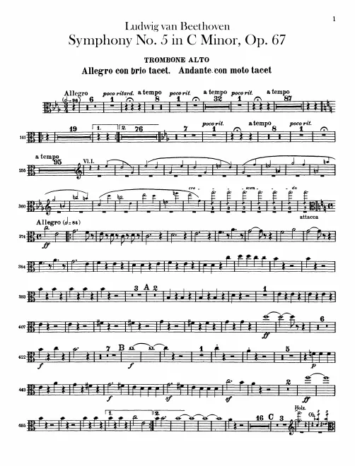 Trombone 1, 2, 3 (Alto, Tenor, Bass) Trombone 1, 2 (bass clef, alternate parts)