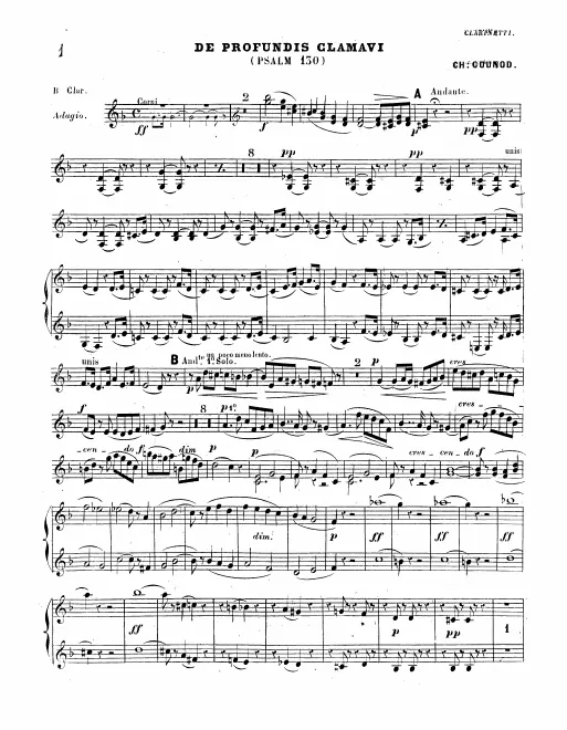 Clarinet 1/2 (A/B♭), Bass Clarinet (B♭)