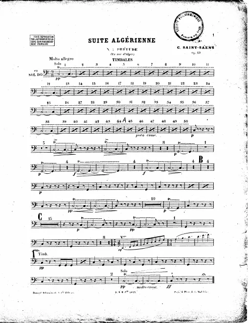 Timpani, Triangle, Snare Drum, Tambourine, Cymbals/Bass Drum