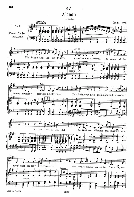 Complete Score (Medium Voice, transposed to )