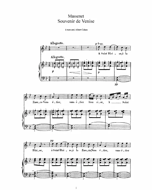 Complete Score (B Major: high voice and piano)
