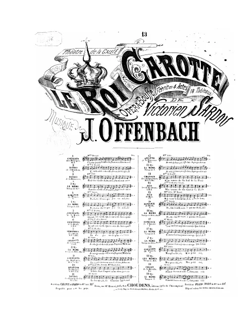 No.13, Chanson des colporteurs: "Nous venons de fin fond de la Perse" (Act III, No.20), G major