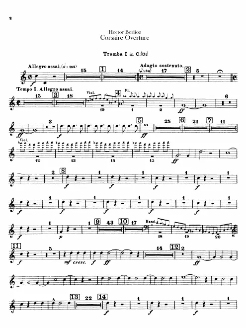 Trumpet 1, 2 (in C), Cornet 1, 2 (in B)