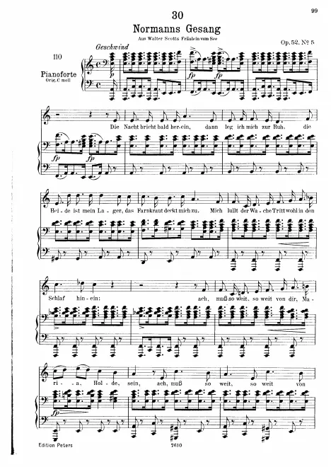 Complete Score (Low voice, transposed to )