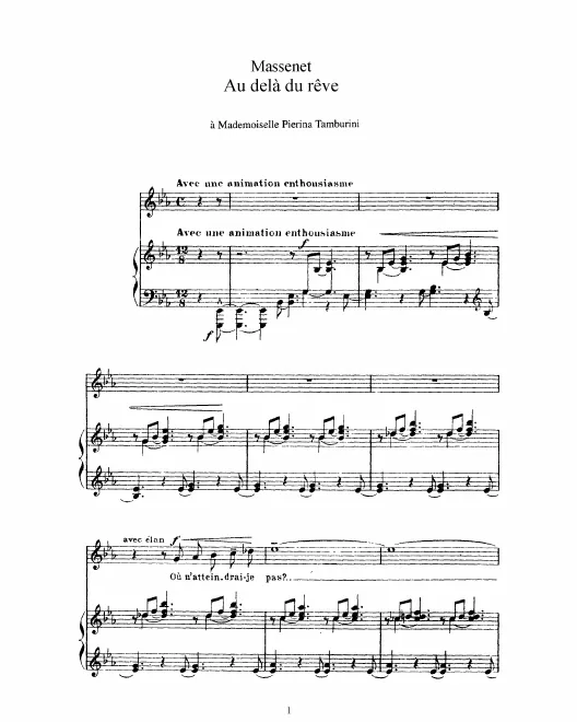 Complete Score (E Major: high voice and piano)