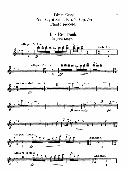 Piccolo, Flute 1, 2