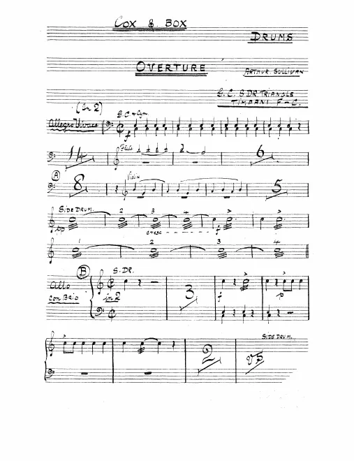 Bass Drum/Cymbals/Snare Drum/Triangle/Timpani