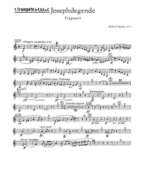Trumpet 1, 2 (F/D/E/C), 3 (F/E/C)