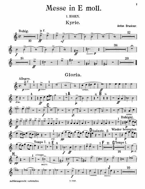 Horn 1, 2, 3, 4 (F/G/D/C/E/E)