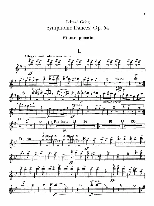 Piccolo, Flute 1, 2