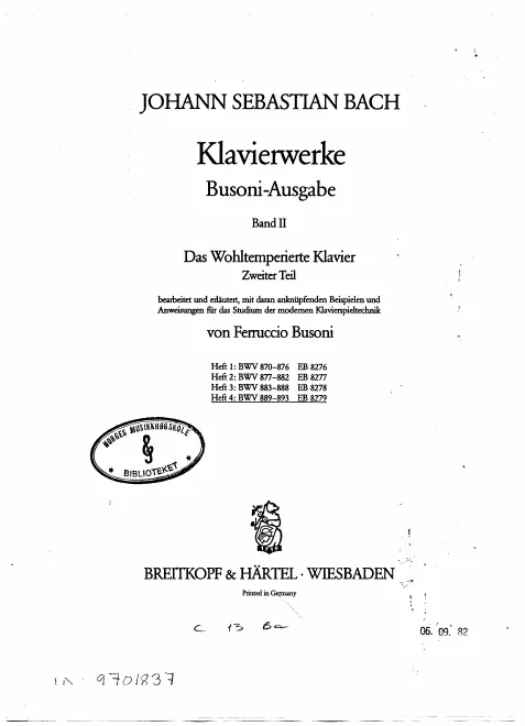 Præludium and Fuga Nos.20–24, BWV 889–893