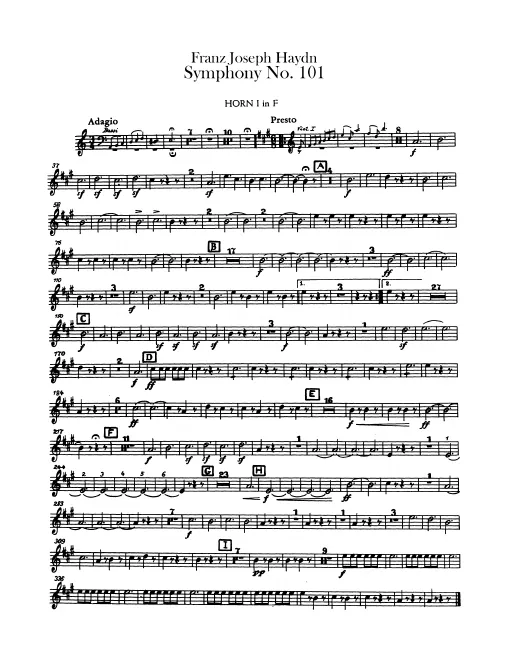 Horn 1, 2 (D/G, transposed F)