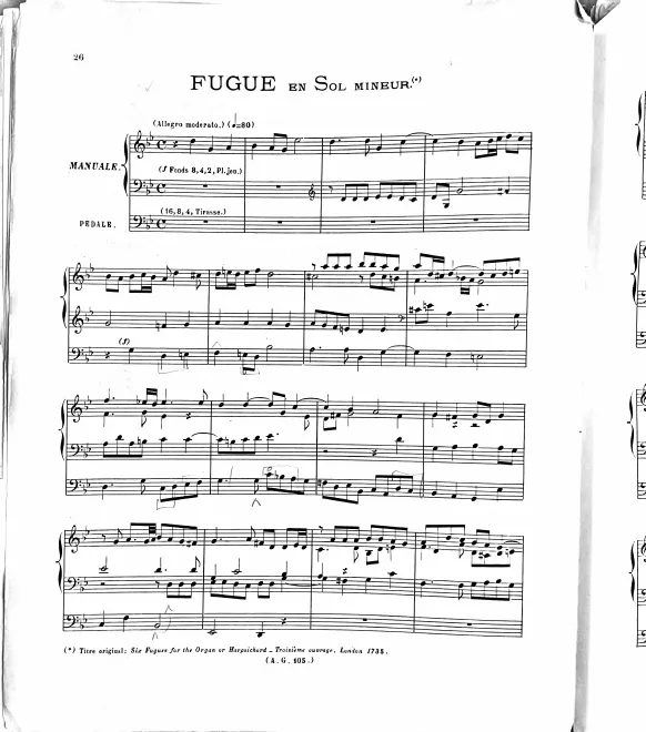 6. Fugue in , HWV 605