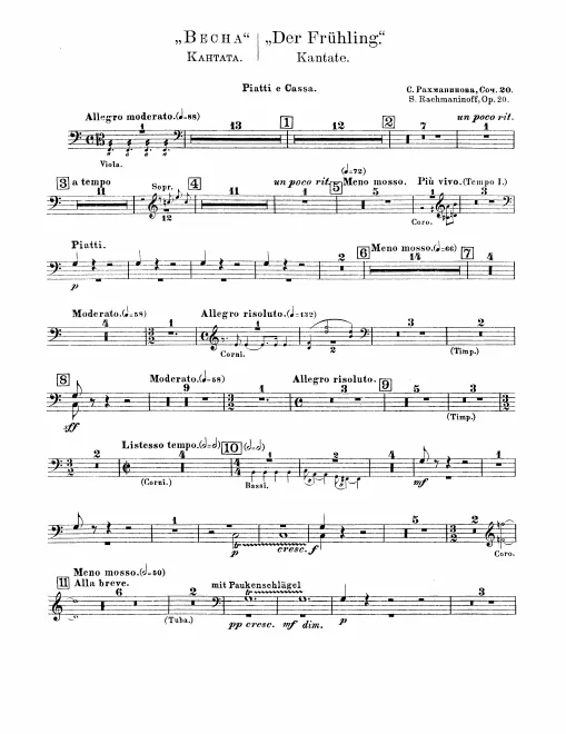 Cymbals/Bass Drum, Triangle, Tam-Tam