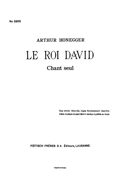 Vocal solo, Chorus Score