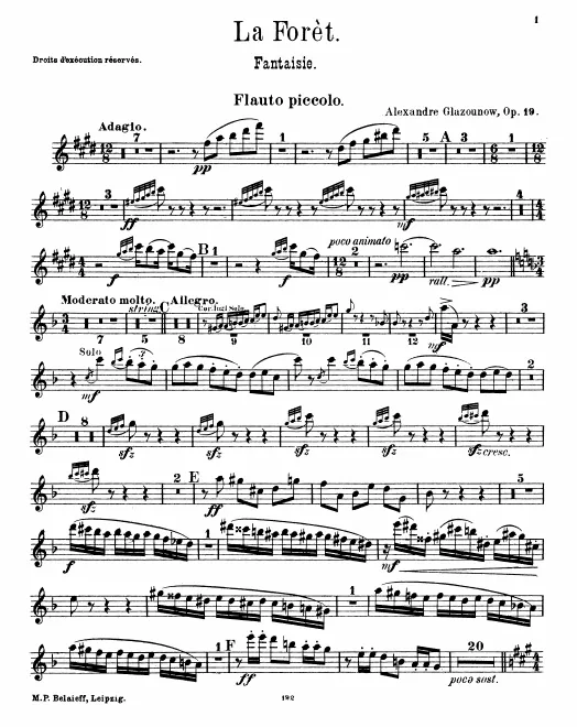 Piccolo, Flute 1, 2