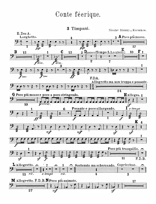 Timpani, Bass Drum, Triangle, Cymbals