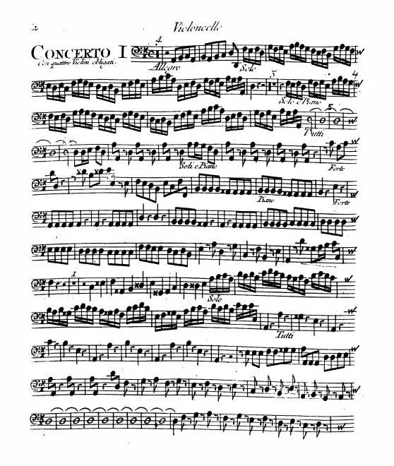 Cellos (solo and ripieno)