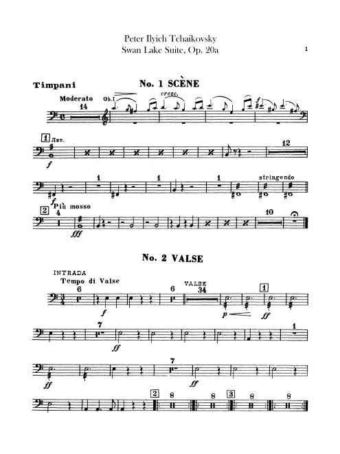 Timpani, Cymbals/Bass Drum, Tambourine, Triangle, Castanets