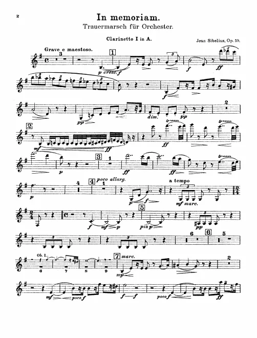 Clarinet 1, 2 (A), Bass Clarinet (B♭)