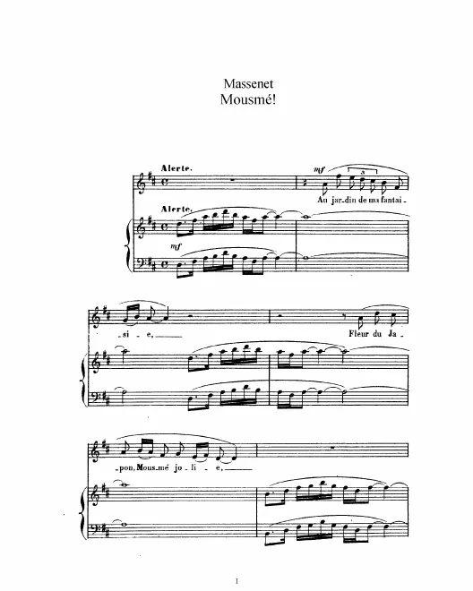 Complete Score (D Major: high voice and piano)