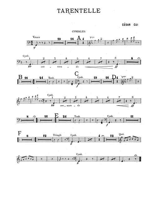 Cymbals, Triangle, Snare Drum